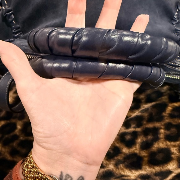 Chloe Edith Medium Suede Day Satchel, Navy Blue, Great Used Condition - Picture 11 of 16